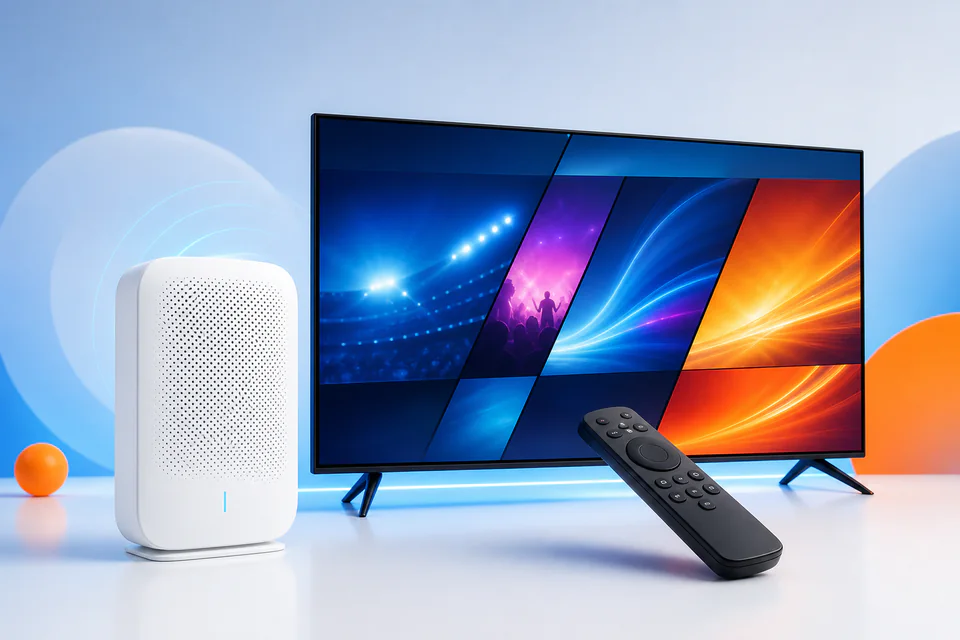 Wi-Fi gateway, television and remote arranged as a flexible home-services package